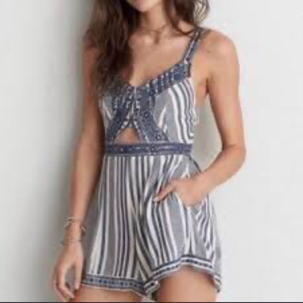 American Eagle Outfitters Blue Summer Romper size Large